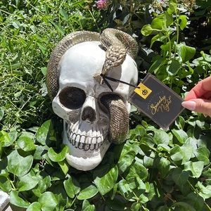 Skull Gold Snake Halloween Statue Figurine